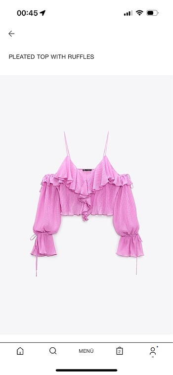 Zara crop açık omuzlu üst