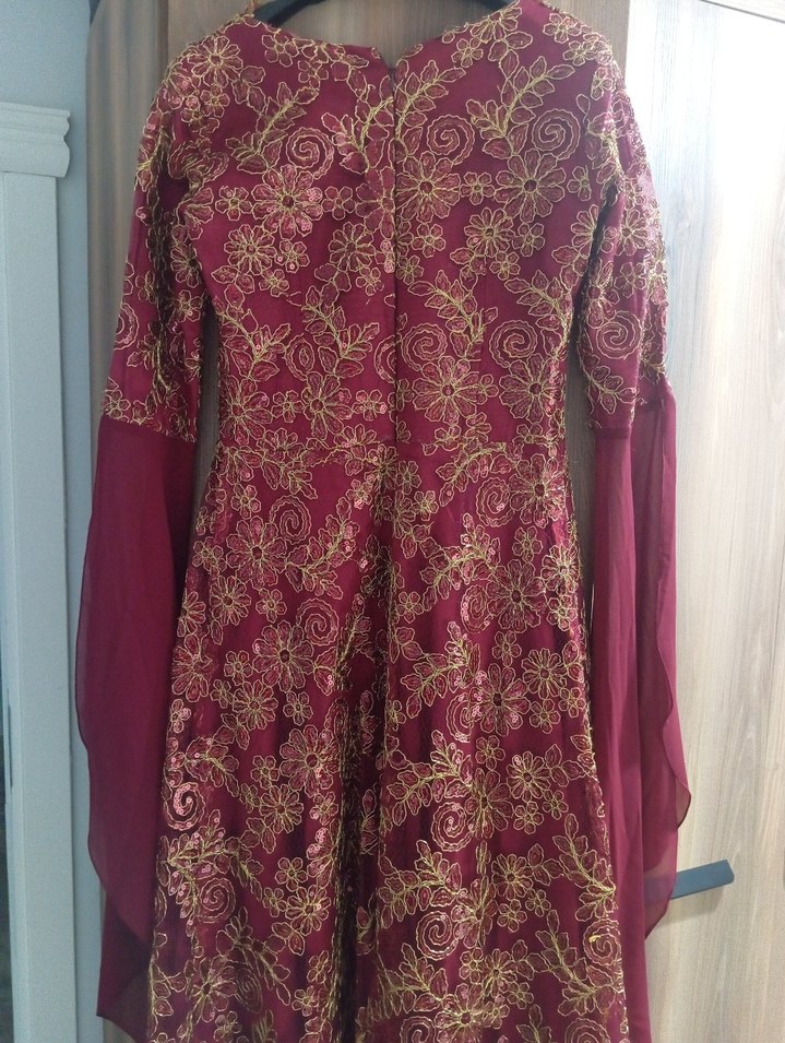 Bordo İşlemeli bindallı - Görsel 2