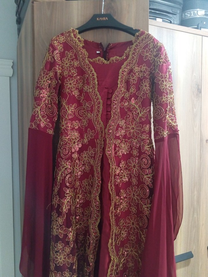 Bordo İşlemeli bindallı - Görsel 4