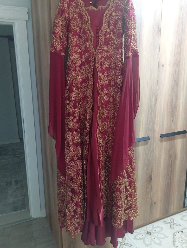 Bordo İşlemeli bindallı - Görsel 3