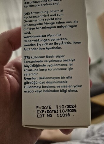 Beden Noetr Anti-odorant Ter Kokusu Önleyici Krem