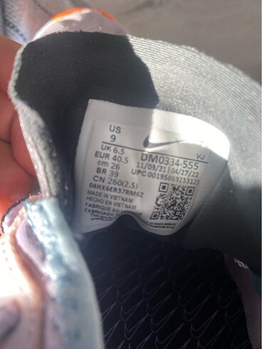 40,5 Beden mor Renk Orjinal Nike
