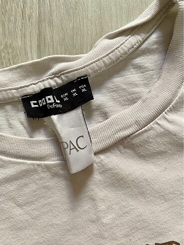 xl Beden beyaz Renk Defacto 2Pac Baskılı Tshirt
