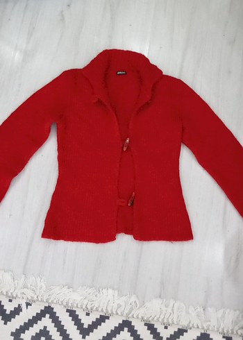 Kırmızı Triko Kadın Hırka - Görsel 4