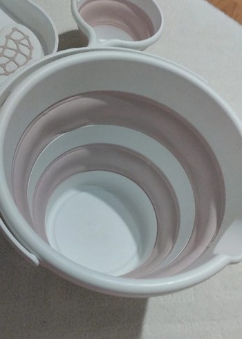 Katlanabilir Pembe Bebek Küveti ve Sepet Seti - Görsel 8