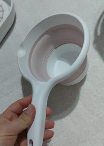 Katlanabilir Pembe Bebek Küveti ve Sepet Seti - Görsel 4