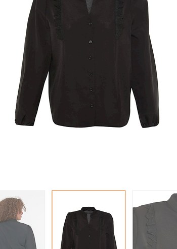 Trendyol & Milla Siyah Denim V Yaka Uzun Kollu Gömlek
