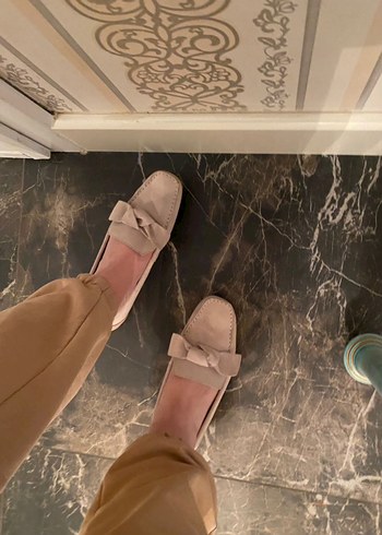 Zara Bej Süet Kadın Topuklu Babet - Görsel 3