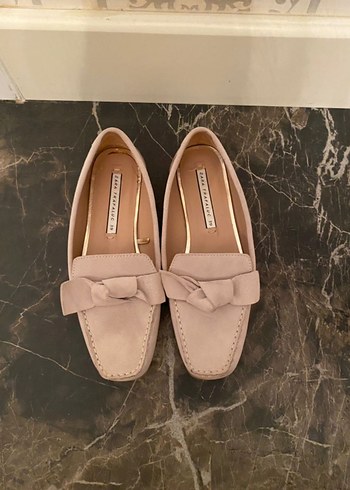 Zara Bej Süet Kadın Topuklu Babet - Görsel 2