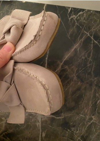 Zara Bej Süet Kadın Topuklu Babet - Görsel 4