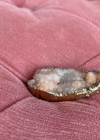 Pembe Doğal Taşlı kolye ucu - Görsel 3