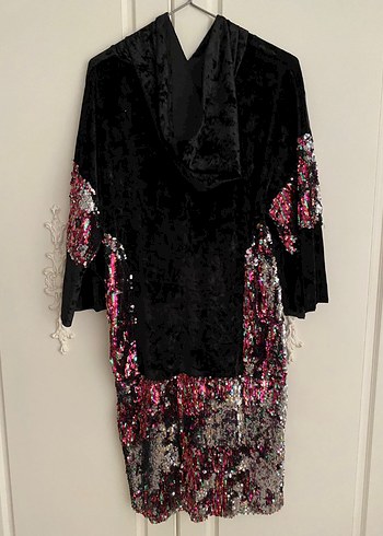 Hooopstore Kadın Siyah Payetli Midi Tunik - Görsel 6