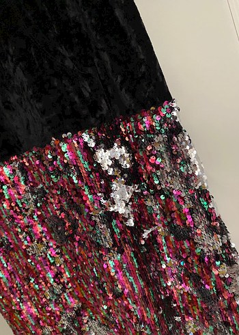 Hooopstore Kadın Siyah Payetli Midi Tunik - Görsel 4