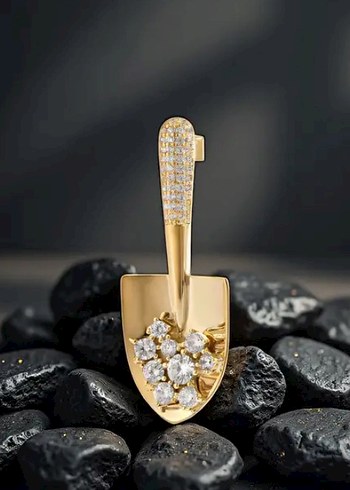 Zirkon Gold Kadın Broş - Görsel 2