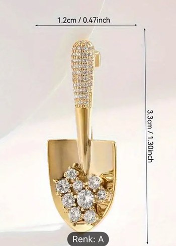 Zirkon Gold Kadın Broş - Görsel 4