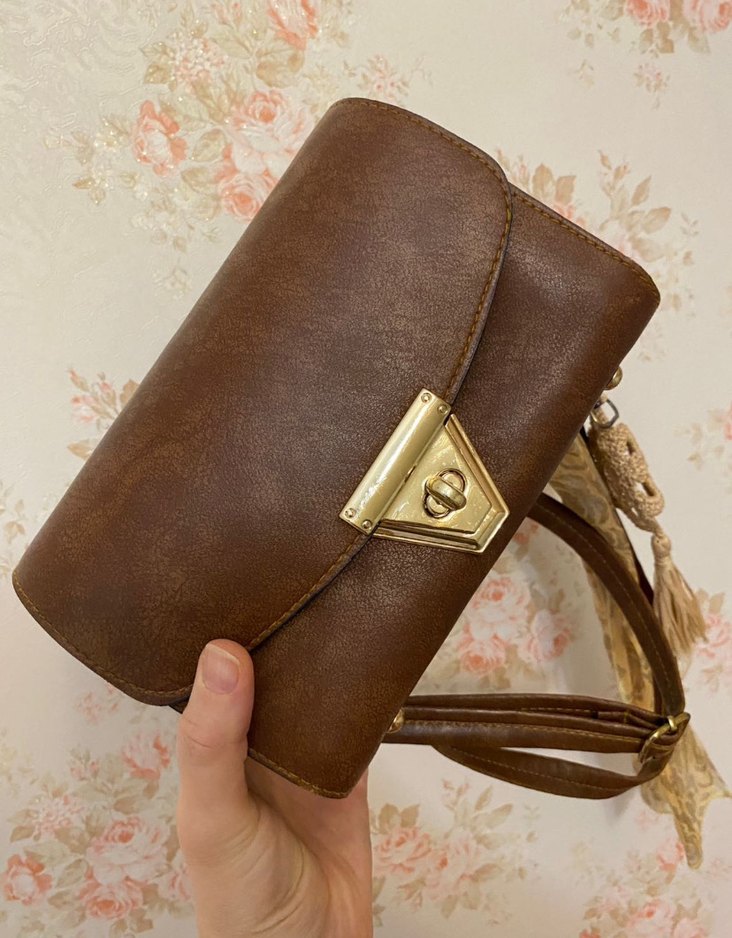 Kahverengi Deri Kadın Çanta - Görsel 3