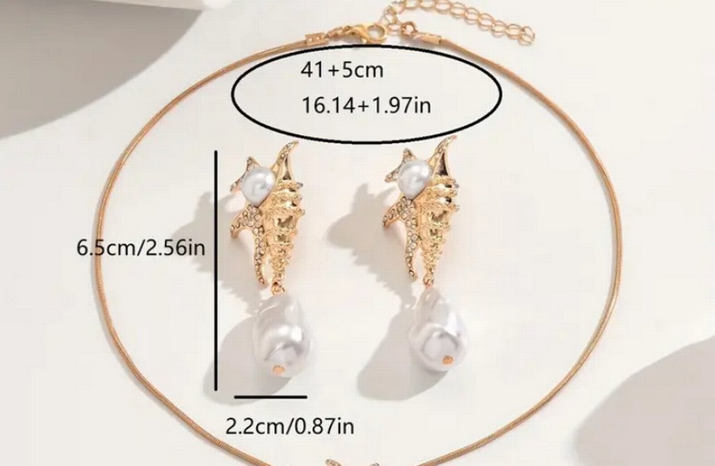 İnci Detaylı Altın Rengi Midi Küpe - Görsel 4