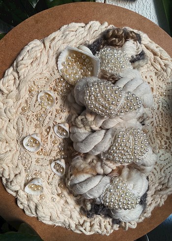 İnci Taneleri duvar dekorasyonu makrome bohem dekorasyon - Görsel 6