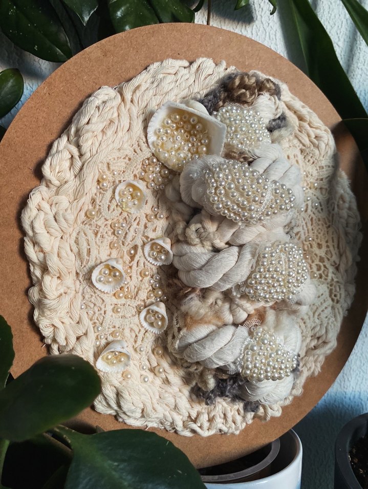 İnci Taneleri duvar dekorasyonu makrome bohem dekorasyon - Görsel 2