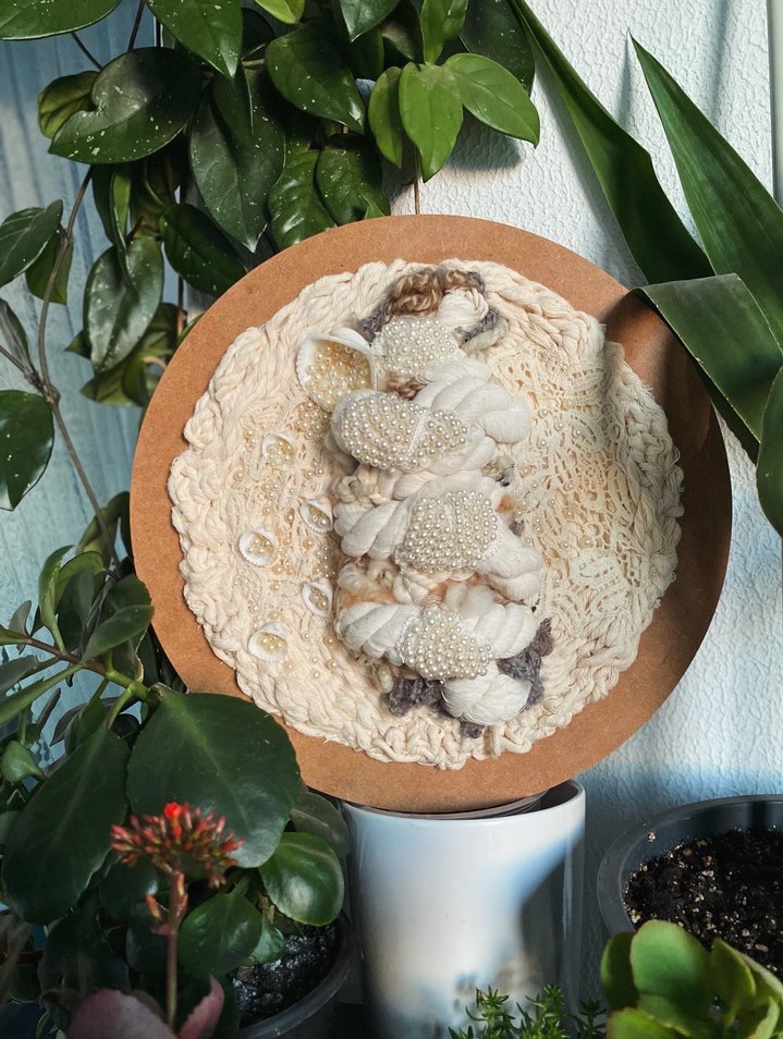 İnci Taneleri duvar dekorasyonu makrome bohem dekorasyon - Görsel 4