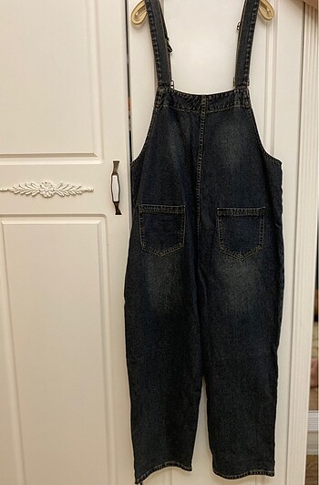 Koyu mavi bol kesimli kadın tulum - Görsel 12