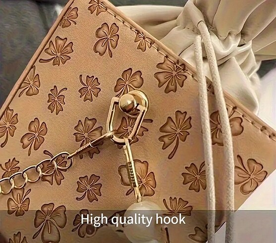 Çiçek tasarım tote çapraz siyah çanta - Görsel 7