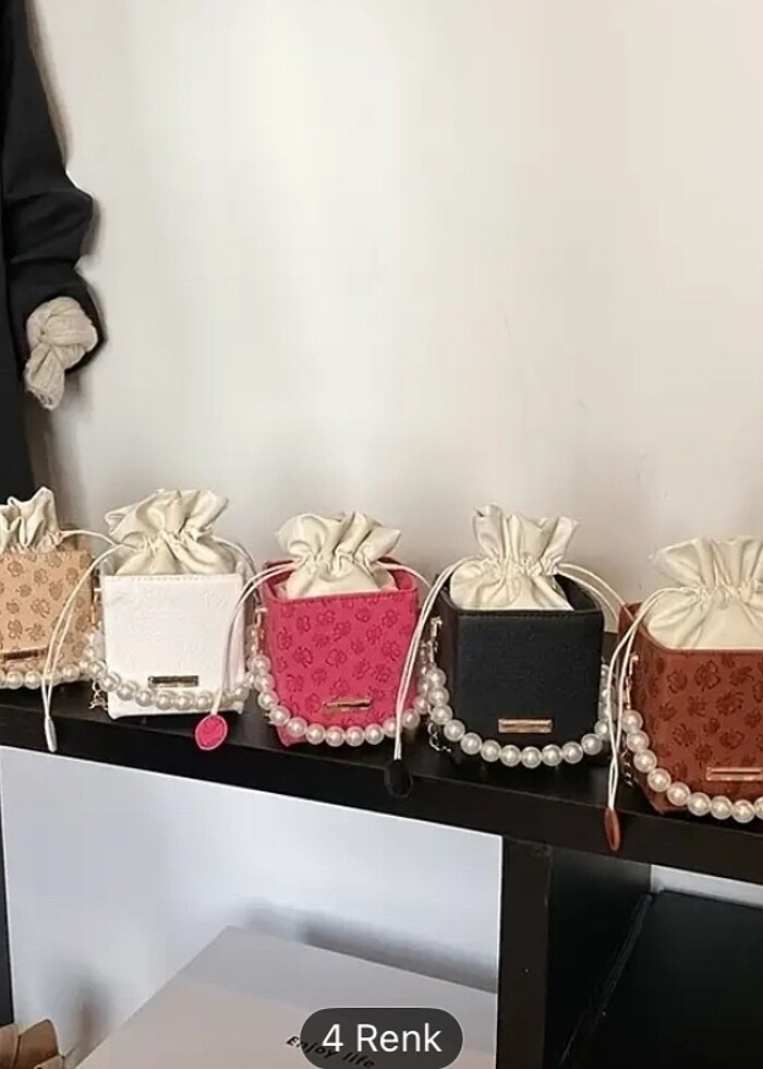 Çiçek tasarım tote çapraz siyah çanta - Görsel 3