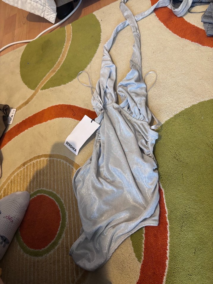 Gri Drapeli Kadın Mayo - Görsel 2