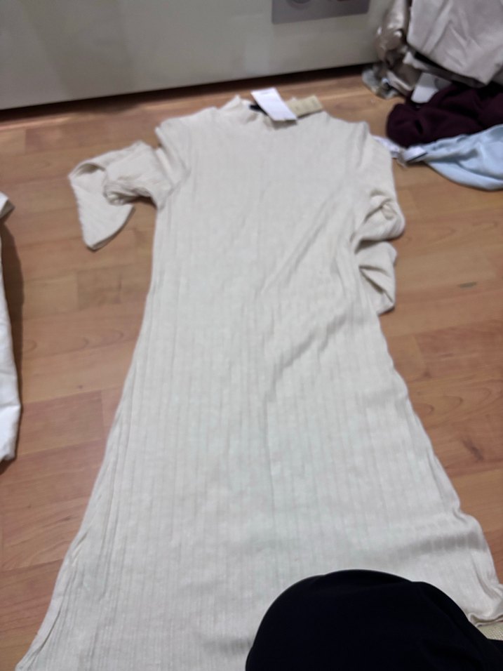 Mango Kadın krem Yüksek Yaka Triko Elbise - Görsel 4