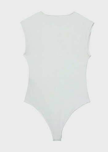 Beyaz Minimalist Midi Kadın Mayo - Görsel 2