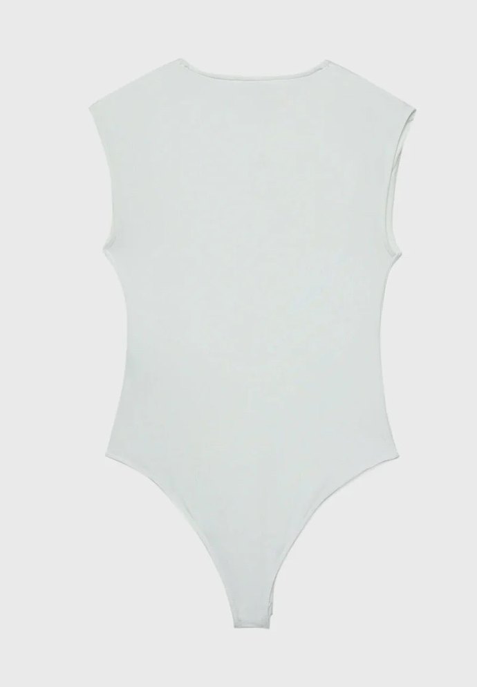 Beyaz Minimalist Midi Kadın Mayo - Görsel 2