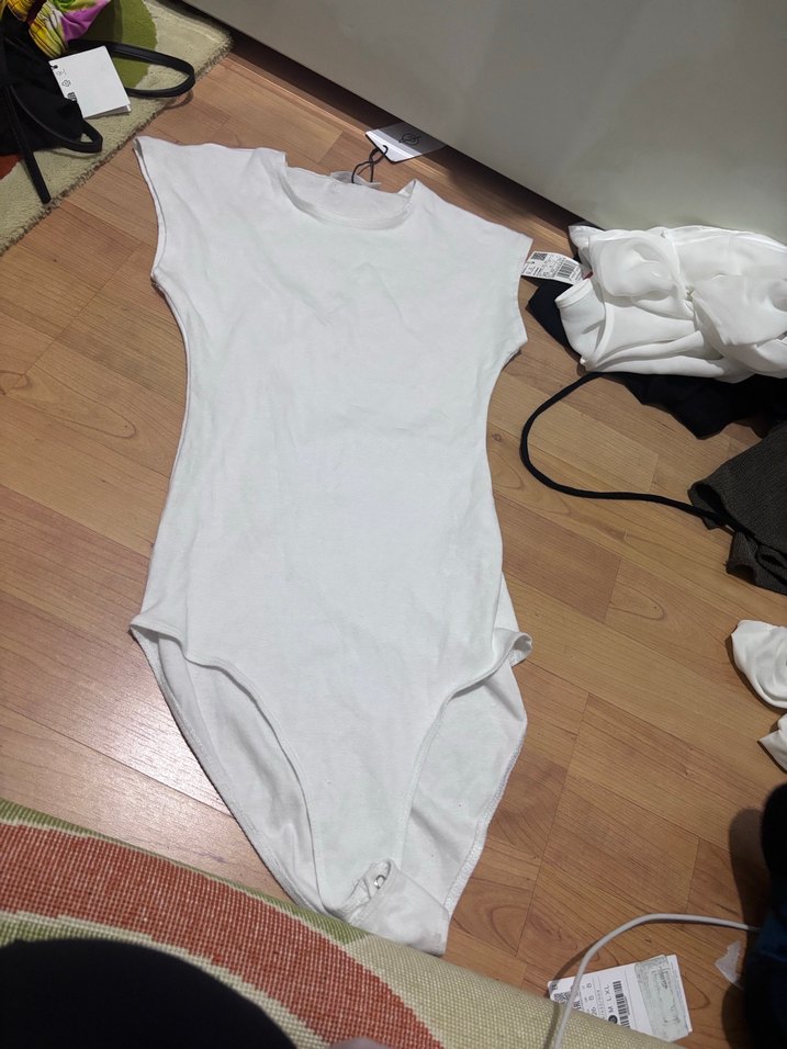 Beyaz Minimalist Midi Kadın Mayo - Görsel 3