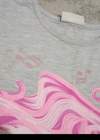 Gri Kız Çocuk Baskılı Tişört, şort - Görsel 4