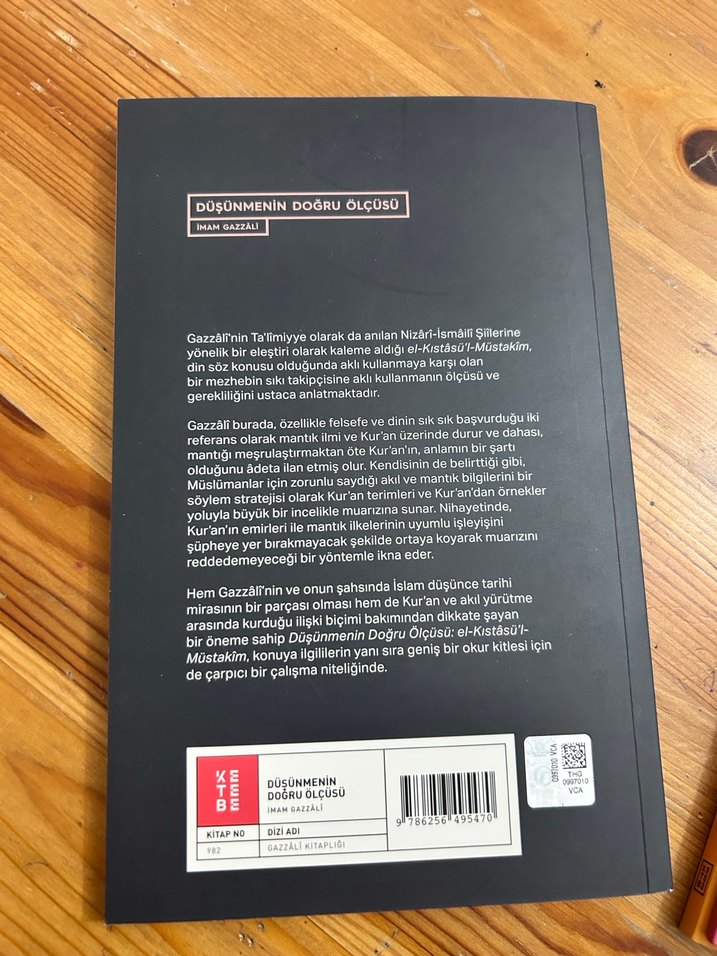 Gazzâlî - Düşünmenin Doğru Ölçüsü Kitabı gazzali - Görsel 2