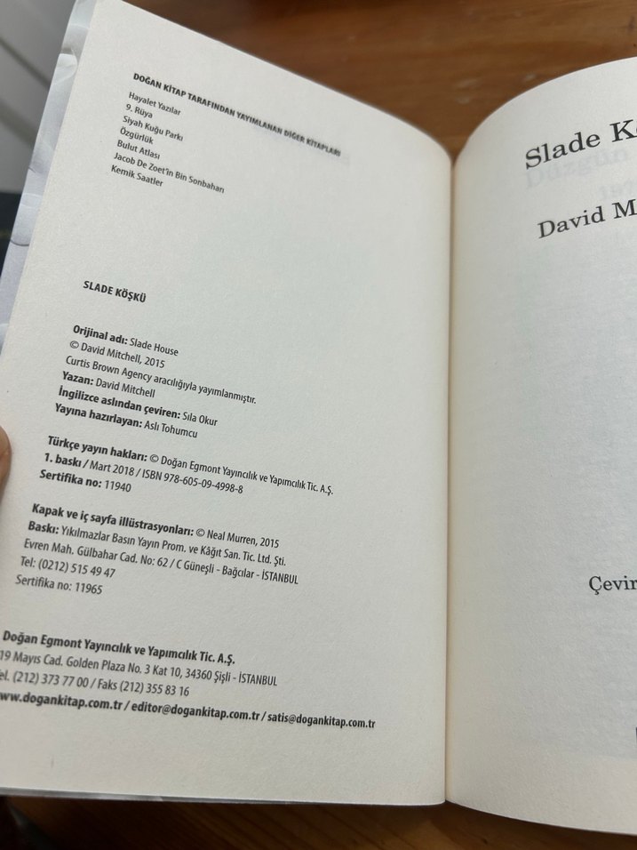 Slade Köşkü - David Mitchell okuma kitabı - Görsel 5