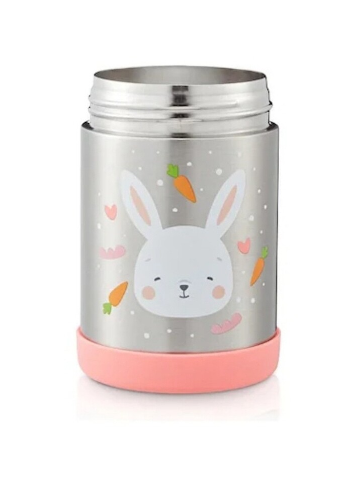 Baby Bee Yemek mama Termosu pembe bebek tavşanlı 450 ml - Görsel 4