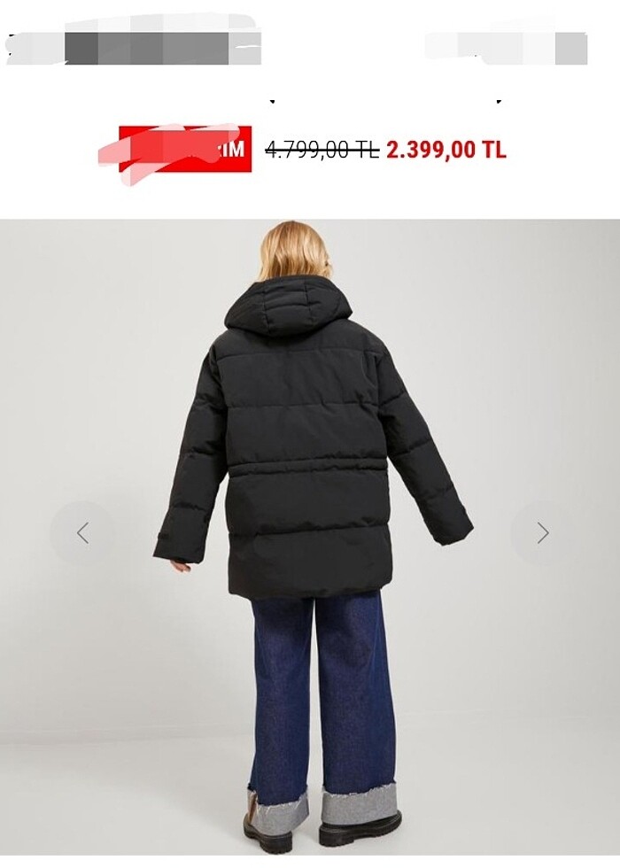 JJXX Kadın Mont Oversize Kaban JXSHALLOW PARKA Jack Jones - Görsel 4