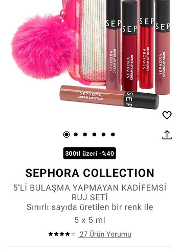 Sephora Collection Kadifemsi Ruj Seti 5'li - Görsel 2