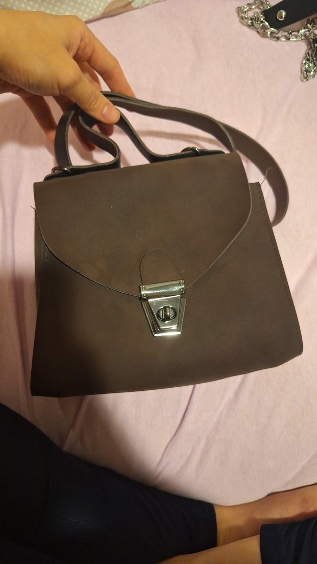 Zincir Detaylı Siyah Deri Kadın Çanta - Görsel 2