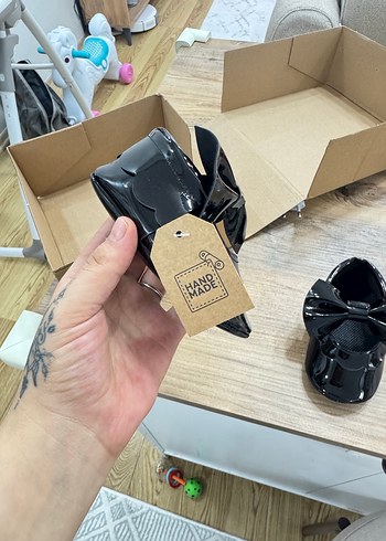 Rugan Fiyonklu Kız bebek Ayakkabı - Görsel 8