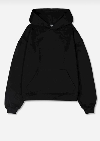 Siyah Kapüşonlu Sweatshirt