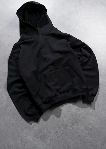 m Beden Siyah Kapüşonlu Sweatshirt