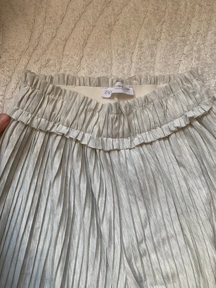 Gri Pliseli Bol Kesim Pantolon - Görsel 3