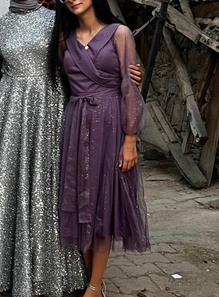 Mor Abiye Elbise - Görsel 2