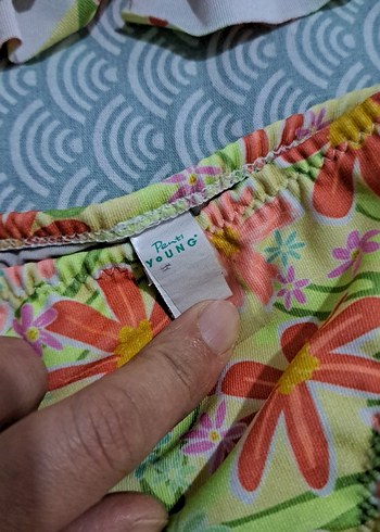 Penti Çiçek Desenli Pembe Kız Bikini
