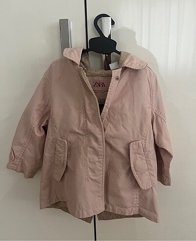 zara kız bebek çocuk trençkot pembe