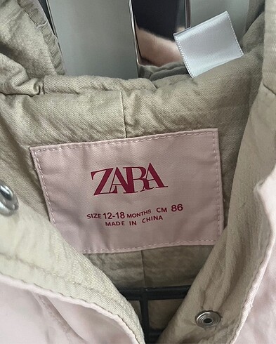 Zara zara kız bebek çocuk trençkot pembe