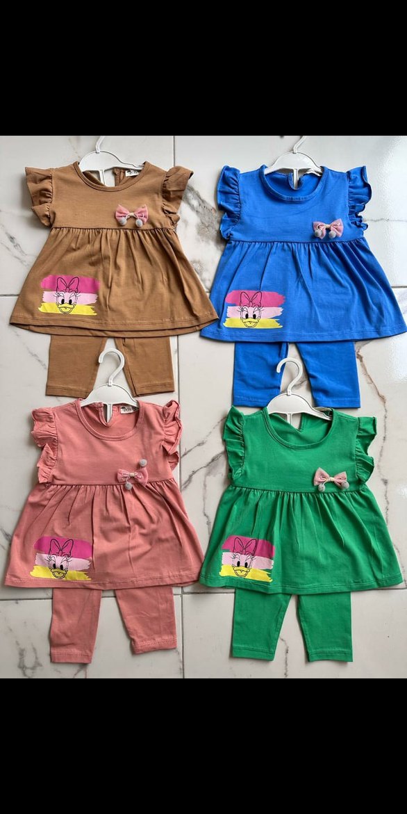 Renkli Kız çocuk Kısa Kollu Takım - Görsel 2