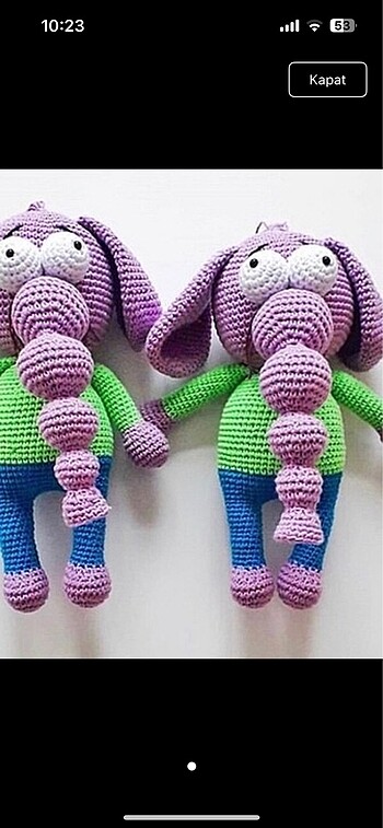 Amigurumi el örgüsü fil Necati