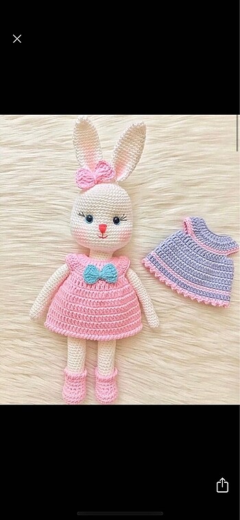 Amigurumi el örgüsü tavşan